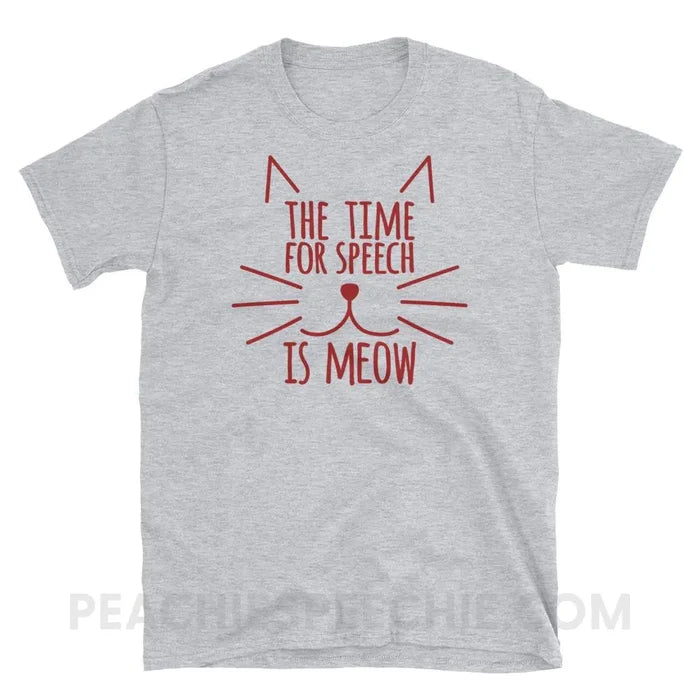 Meow Speech Classic Tee - Sport Grey / S - T-Shirts & Tops peachiespeechie.com