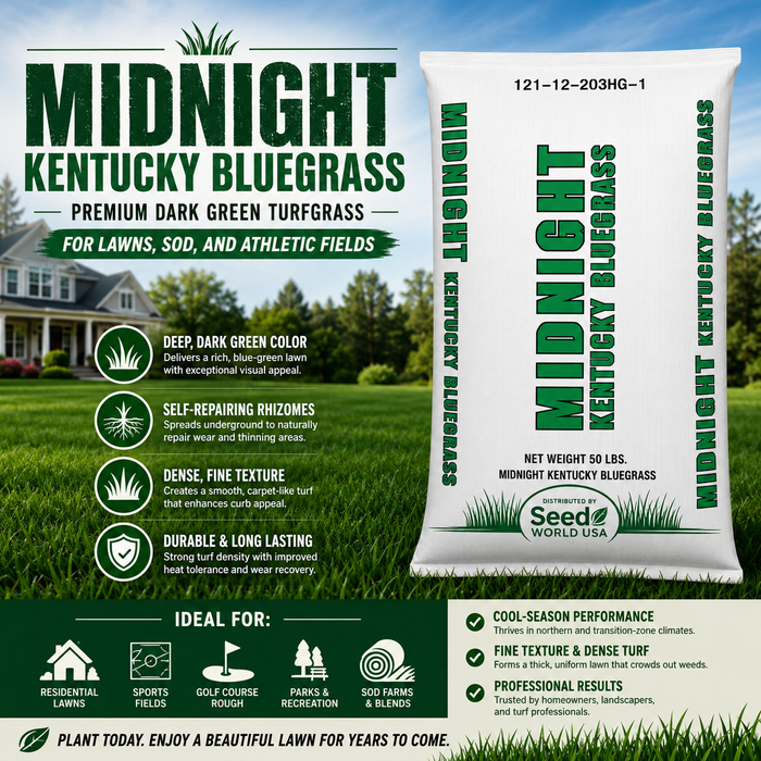 Midnight Kentucky Bluegrass Seed (Raw) - Seed World