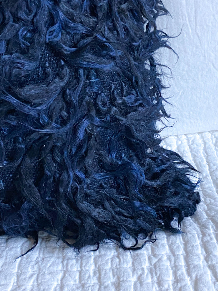 navy blue turkish tulu pillow 20x20