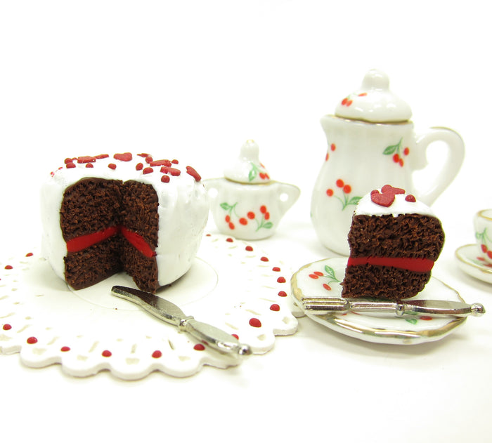 Polymer Clay Cake with Red and White Frosting