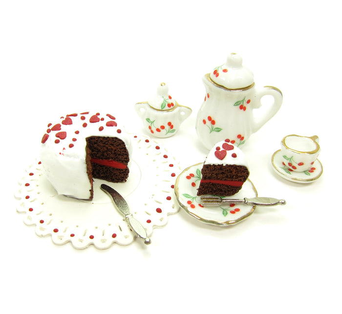 Dollhouse Miniature Valentine's Day Cake