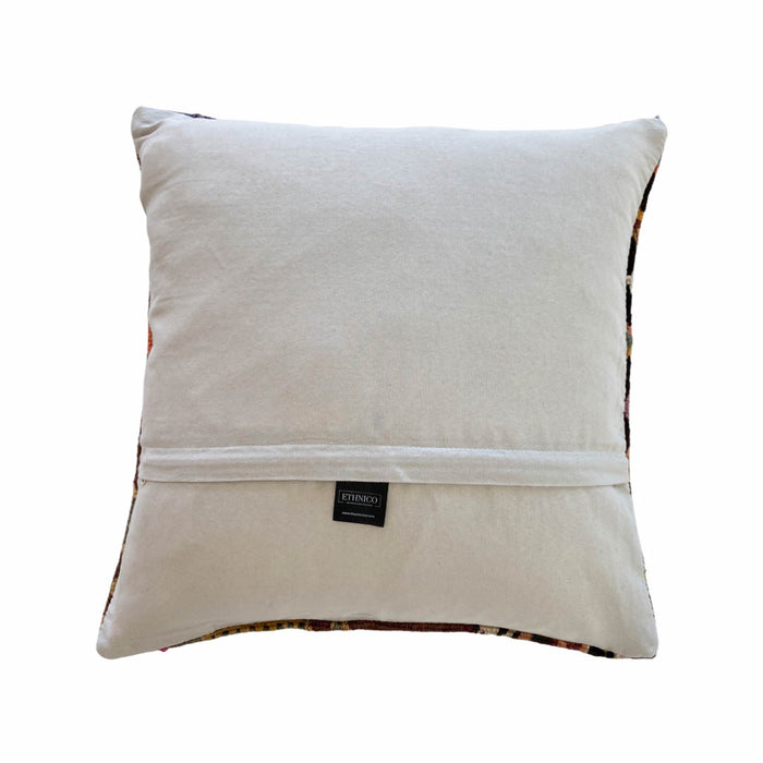 Mischief Handmade traditional Turkish kilim pillow cover made with vintage rugs 18x18 pattern