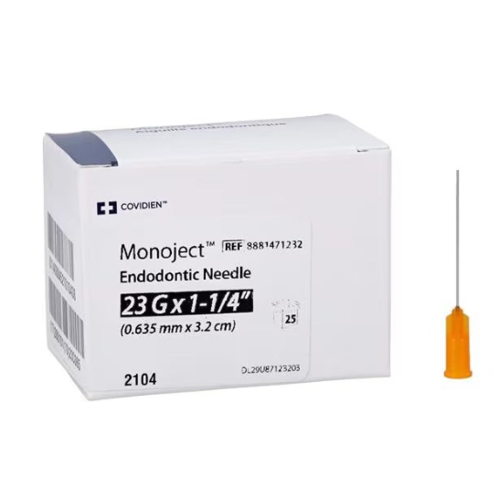 Monoject™ Endodontic Needle with notched tip 27Gx31mm (Yellow) Box of 25