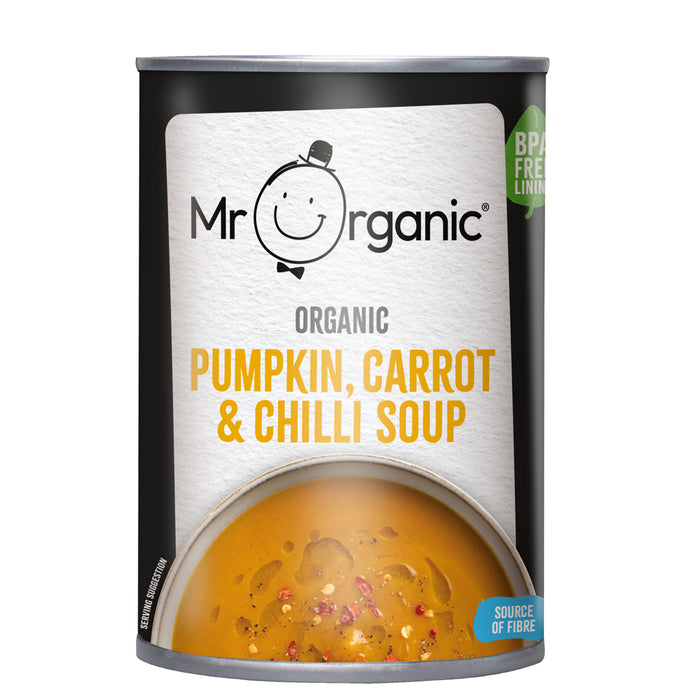 Mr Organic Pumpkin, Carrot & Chilli Soup 400g