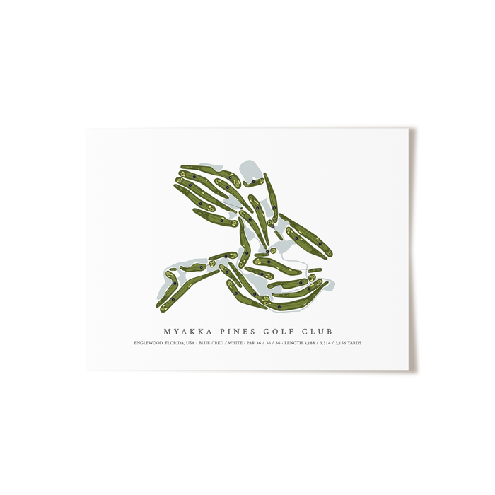 Myakka Pines Golf Club | Golf Course Map | Unframed
