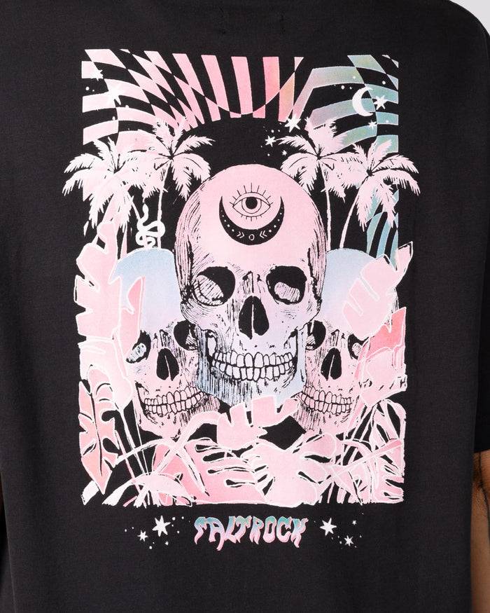 Mystic Skulls Womens Short Sleeve T-Shirt in Black