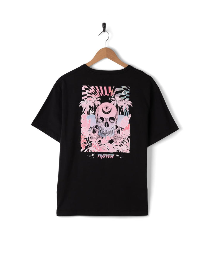 Mystic Skulls Womens Short Sleeve T-Shirt in Black