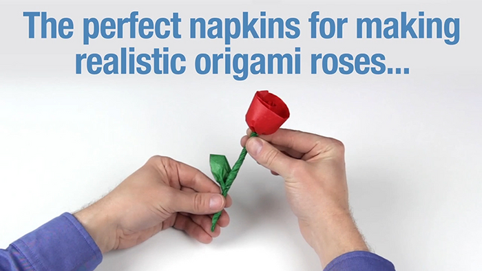 Napkin Rose Kit - Includes 50 Red/Green Napkins and Digital Download!