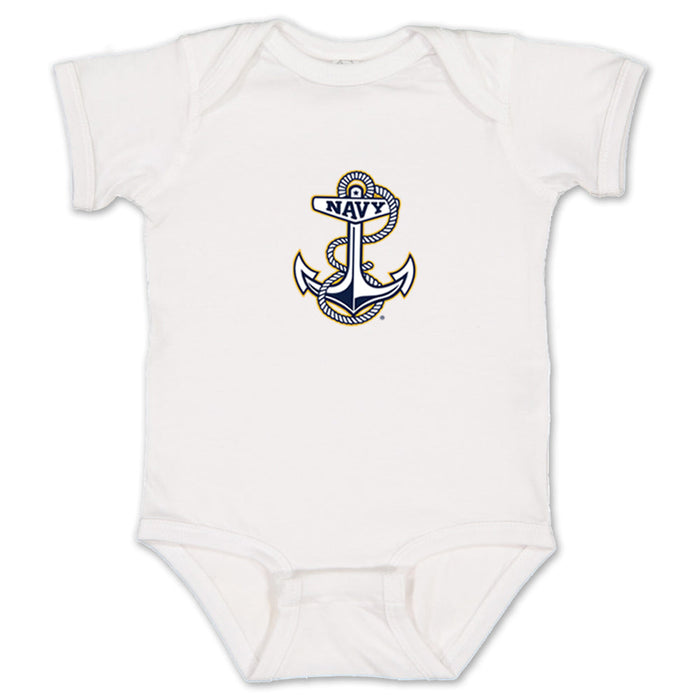 Navy Anchor Logo Infant Romper
