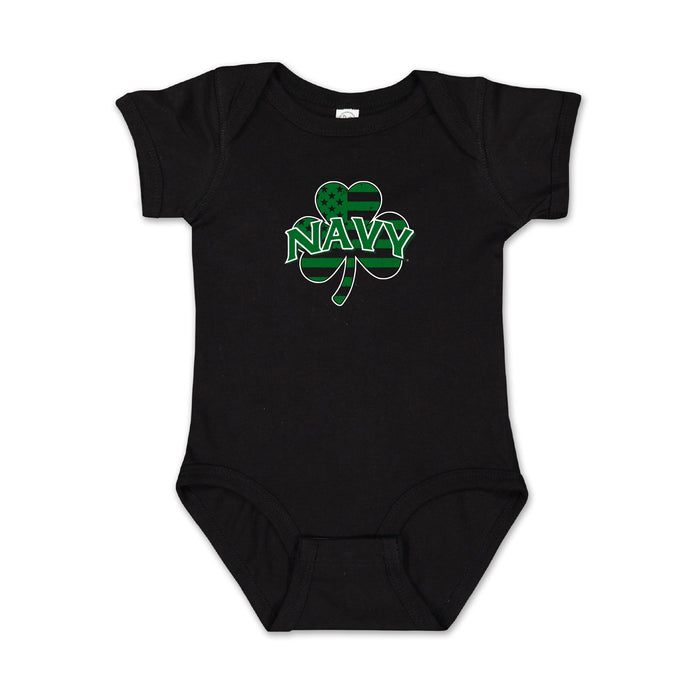 Navy Shamrock Infant Romper