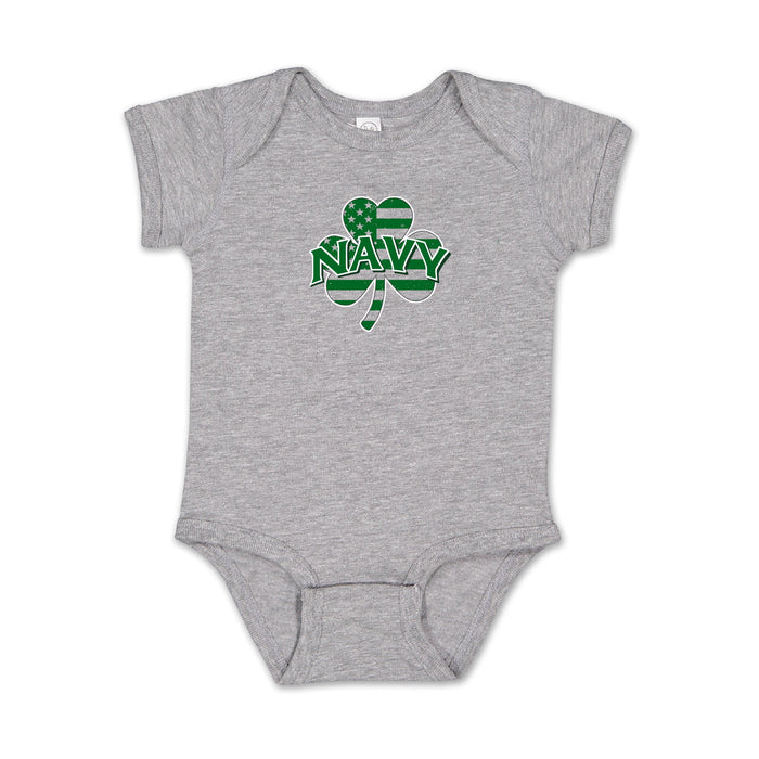 Navy Shamrock Infant Romper