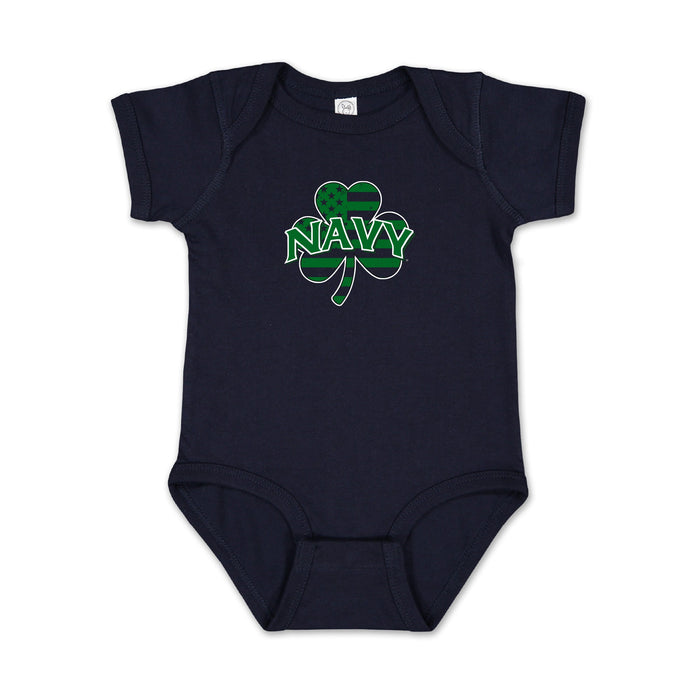 Navy Shamrock Infant Romper