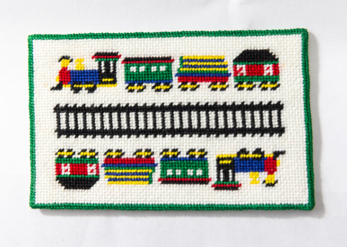 Needlepoint Rug 2 1/2" x 4" Train