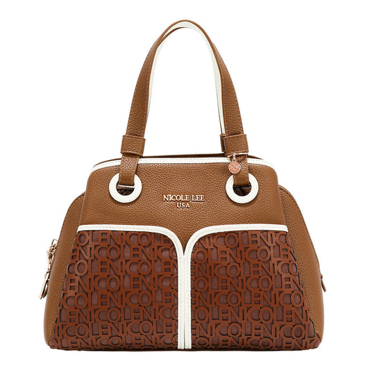 NICOLE MONOGRAM SATCHEL BAG