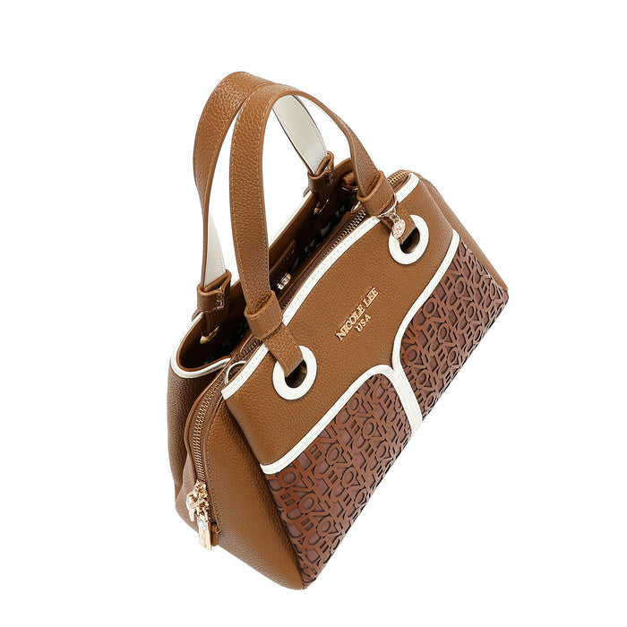 NICOLE MONOGRAM SATCHEL BAG