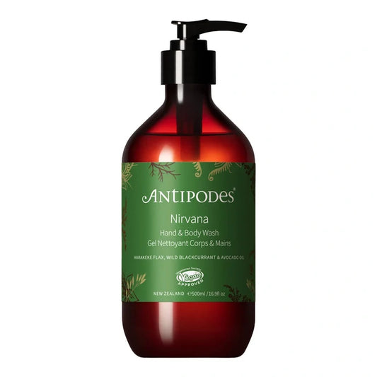 Antipodes Nirvana Hand & Body Wash bottle on a white background
