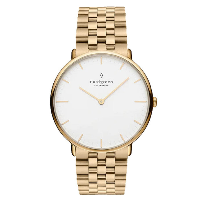 Nordgreen Chronograph Watches Nordgreen Native 28mm Gold 5 Link Stainless Steel Strap Watch Nordgreen Native 28mm Gold 5 Link Stainless Steel Strap Watch Brand