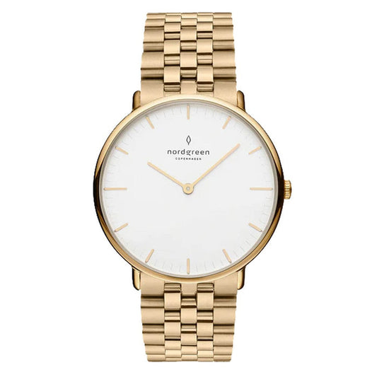 Nordgreen Chronograph Watches Nordgreen Native 28mm Gold 5 Link Stainless Steel Strap Watch Nordgreen Native 28mm Gold 5 Link Stainless Steel Strap Watch Brand