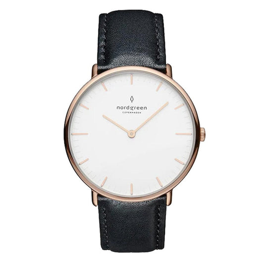 Nordgreen Chronograph Watches Nordgreen Native 32mm Rose Gold Case Black Leather Strap Watch Nordgreen Native 32mm Rose Gold Case Black Leather Strap Watch Brand