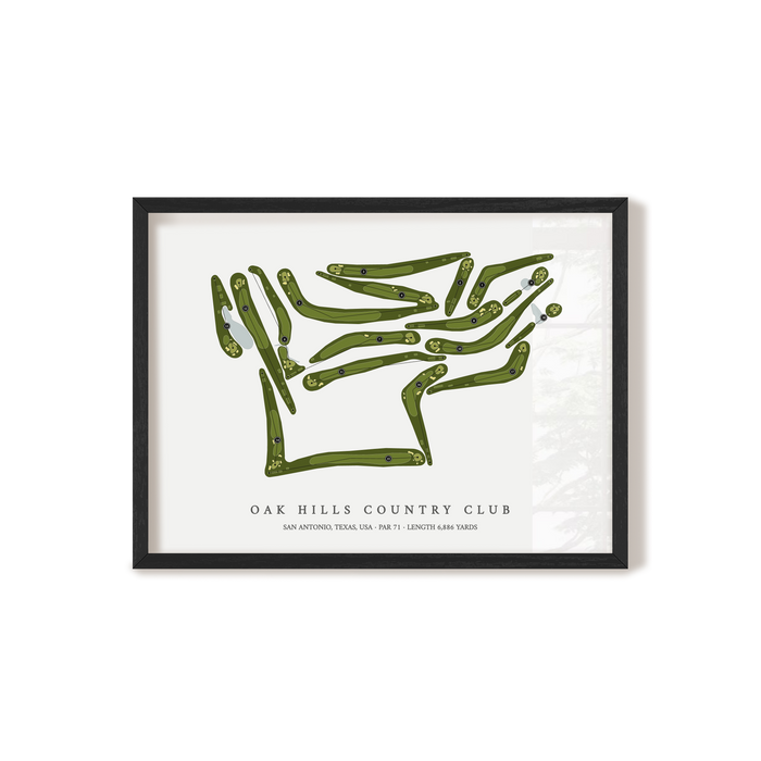 Oak Hills Country Club | Golf Course Map | Black+Frame