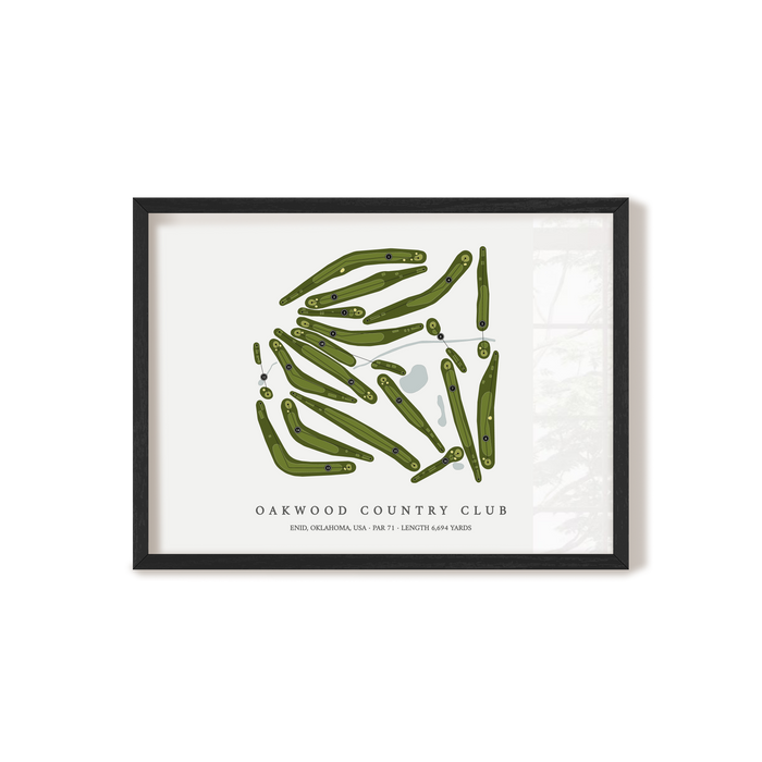 Oakwood Country Club | Golf Course Map | Black+Frame