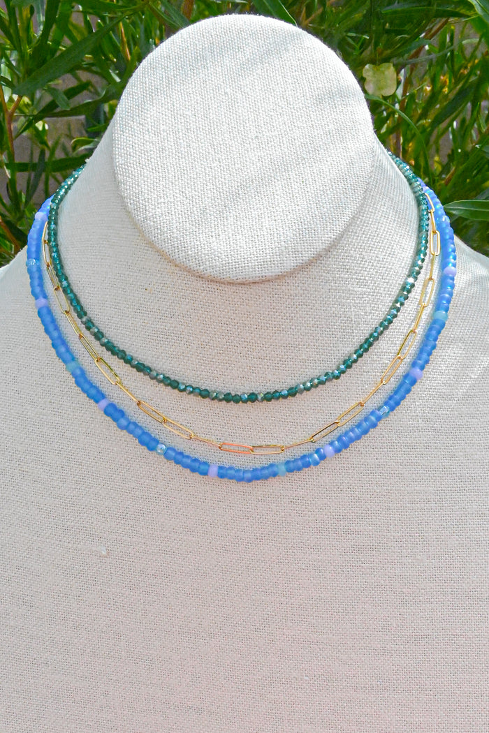 Ocean Glass Beaded Necklace