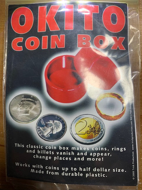 Okito Coin Box - Plastic Version - Coins Appear, Vanish and Penetrate!