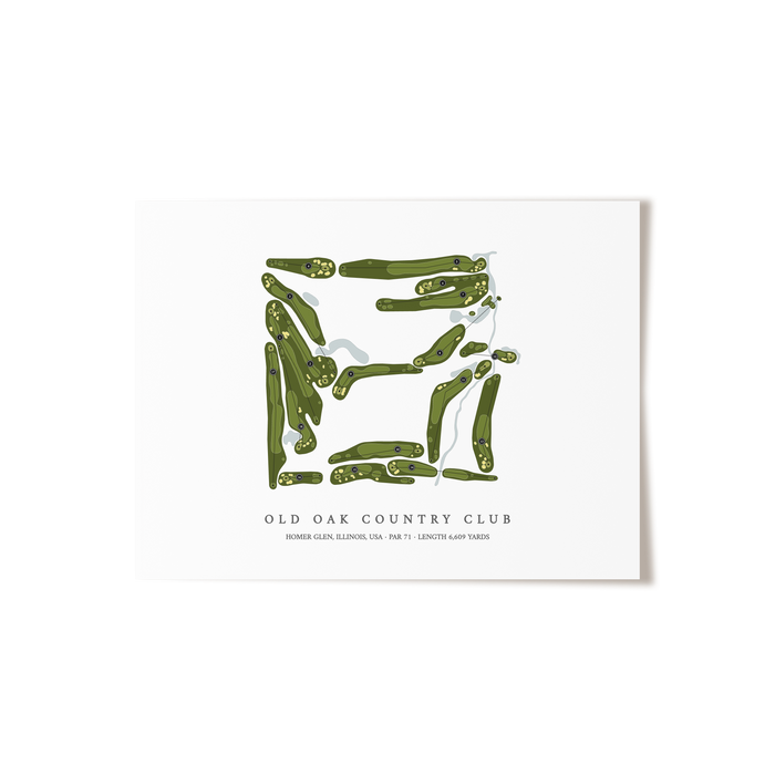 Old Oak Country Club | Golf Course Map | Unframed