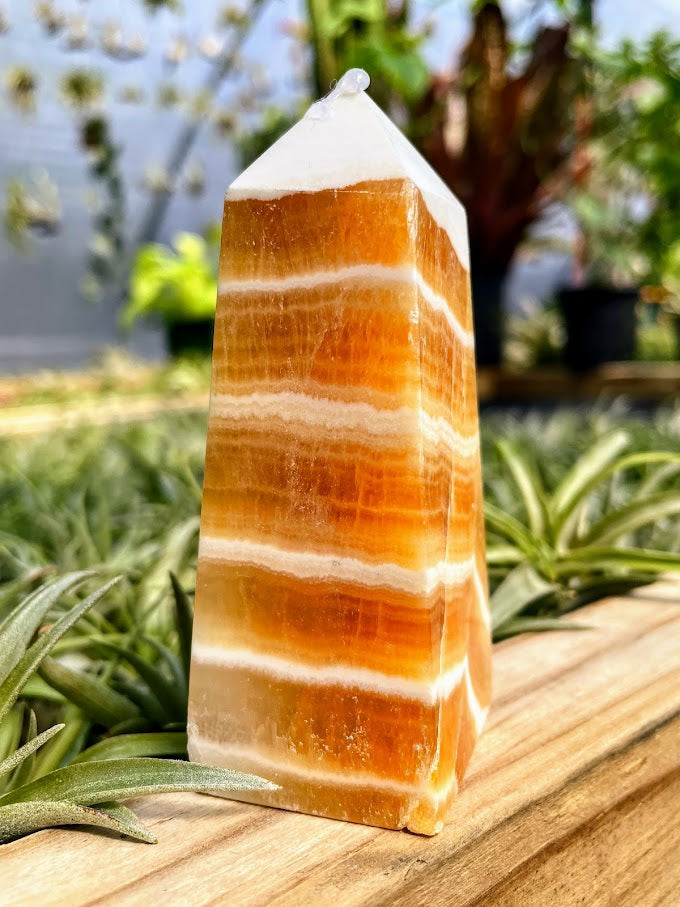Orange Calcite Crystal Point