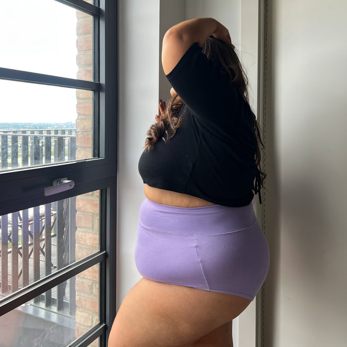 Organic Cotton Super High Waist Panties - Cassis de Violet