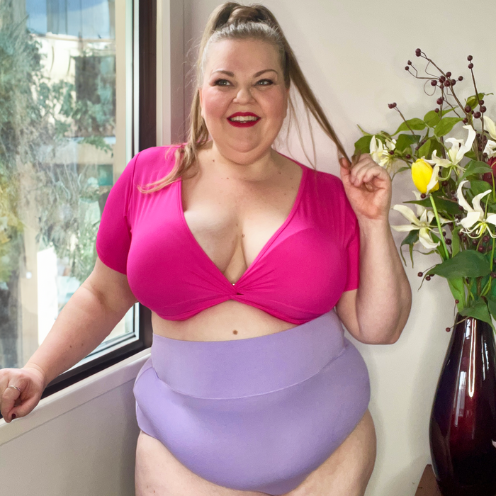 Organic Cotton Super High Waist Panties - Cassis de Violet
