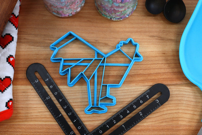 Origami Cookie Cutters Animals Set 3 - Origami Butterfly, Origami Pigeon, Origami Rabbit, Origami Rooster, Origami Whale - Origami Gift idea