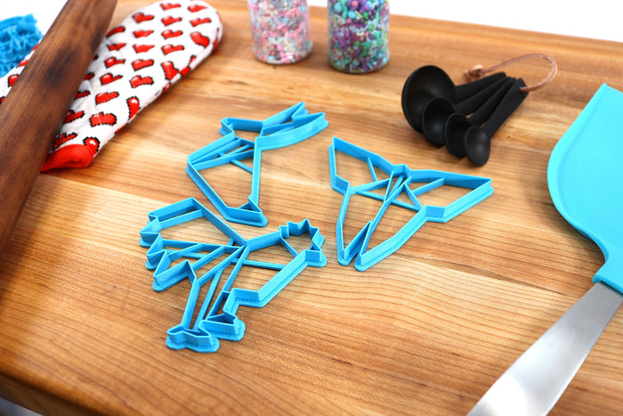 Origami Cookie Cutters Animals Set 3 - Origami Butterfly, Origami Pigeon, Origami Rabbit, Origami Rooster, Origami Whale - Origami Gift idea