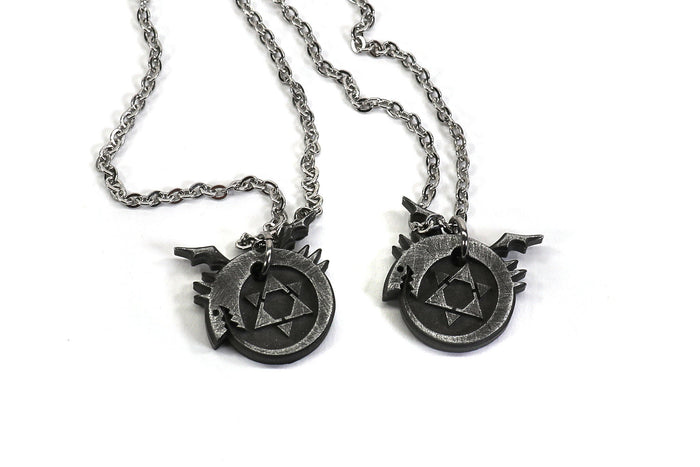 Full Metal Alchemist Ouroboros Symbol-Aluminum Metal Charm Necklace Pin for FMA Cosplay-Homunculi