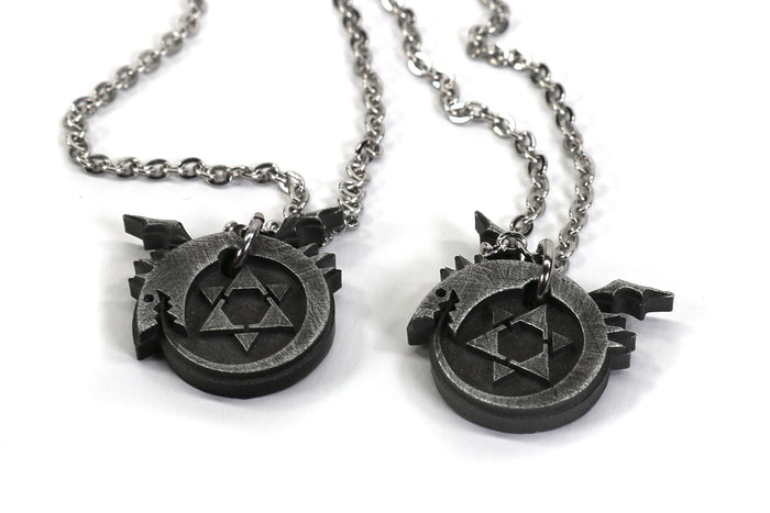 Full Metal Alchemist Ouroboros Symbol-Aluminum Metal Charm Necklace Pin for FMA Cosplay-Homunculi