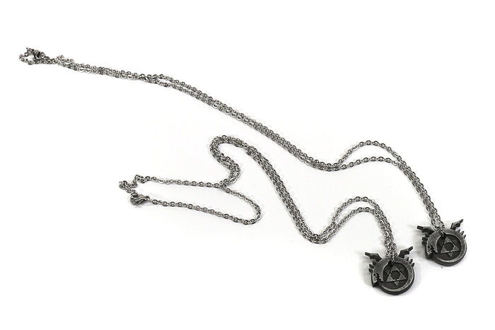 Full Metal Alchemist Ouroboros Symbol-Aluminum Metal Charm Necklace Pin for FMA Cosplay-Homunculi