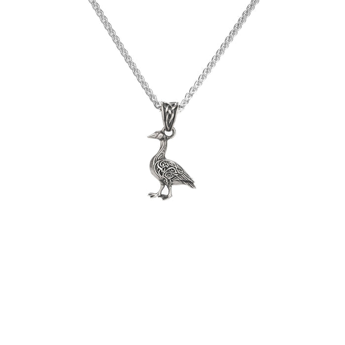 Oxidized Silver Canada Goose Pendant