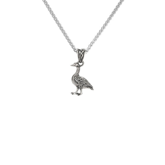 Oxidized Silver Canada Goose Pendant
