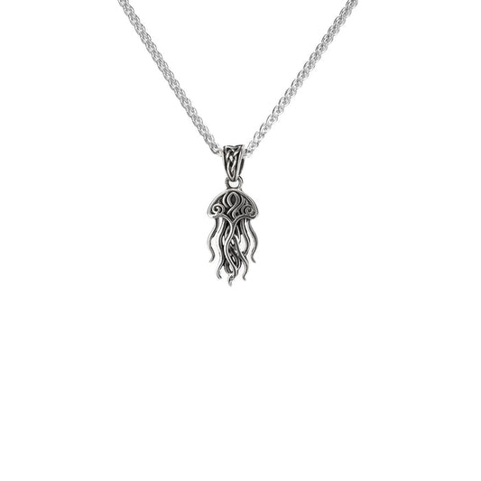 Oxidized Silver Jellyfish Pendant