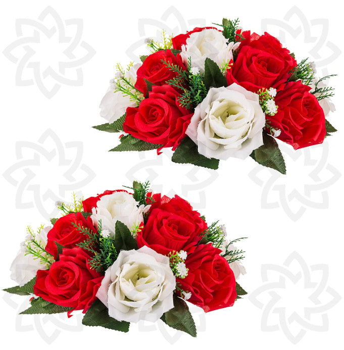 Pack of 2 Fake Flower Ball Arrangement Bouquet for Wedding Centerpiece