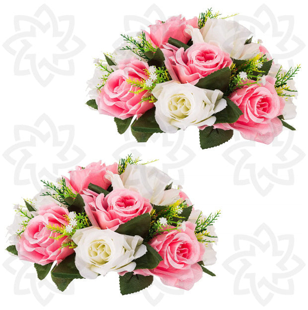 Pack of 2 Fake Flower Ball Arrangement Bouquet for Wedding Centerpiece