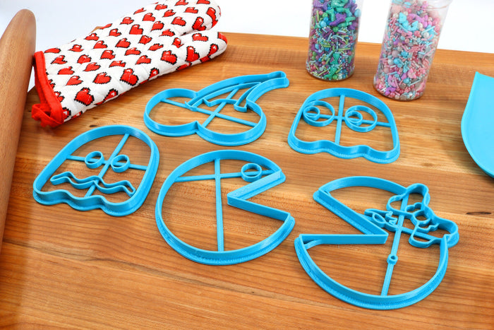 Pacman Symbols Cookie Cutters - Pacman, Ms Pac Man, Ghost, Cherry Powerup - Pacman Gift / Pacman Baking