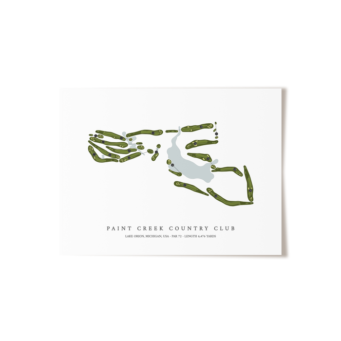Paint Creek Country Club | Golf Course Map | Unframed