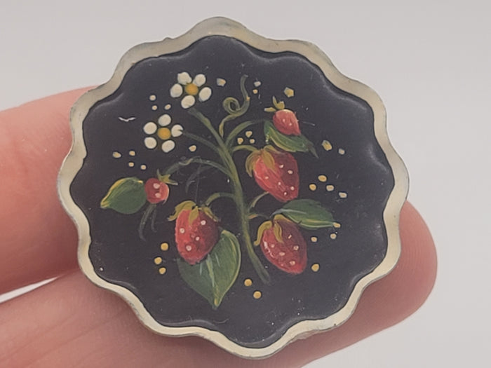 Painted Strawberry Tray by Theresa Bahl