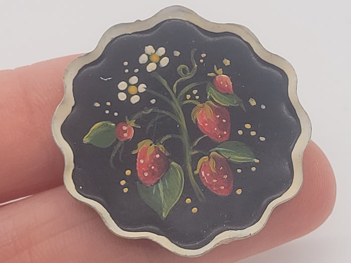 Painted Strawberry Tray by Theresa Bahl
