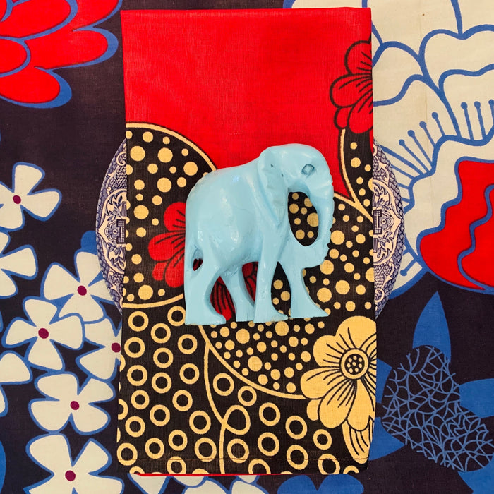 Pale Blue Elephant Napkin Rings - Ring Set