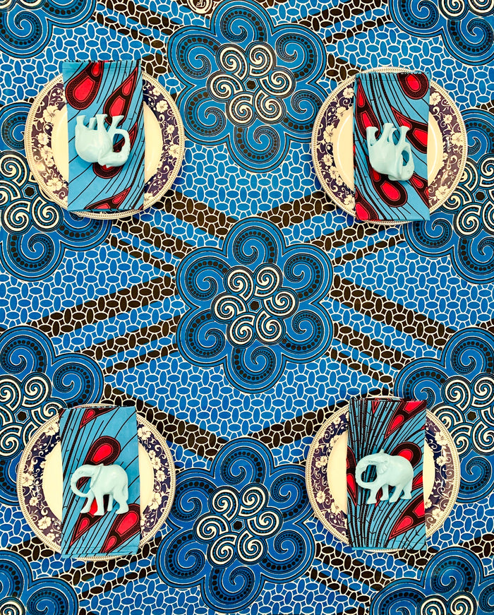 Pale Blue Elephant Napkin Rings - Ring Set
