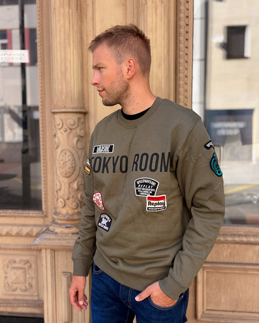 PÁNSKÁ MIKINA REPLAY "TOKYO ROOM" S NÁŠIVKAMI