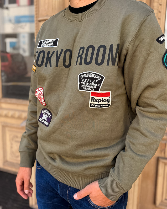 PÁNSKÁ MIKINA REPLAY "TOKYO ROOM" S NÁŠIVKAMI