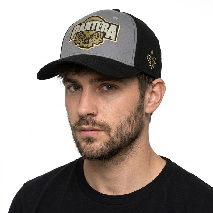 PANTERA - SKULL - Mesh Back Cap Black, Grey (Side Print)